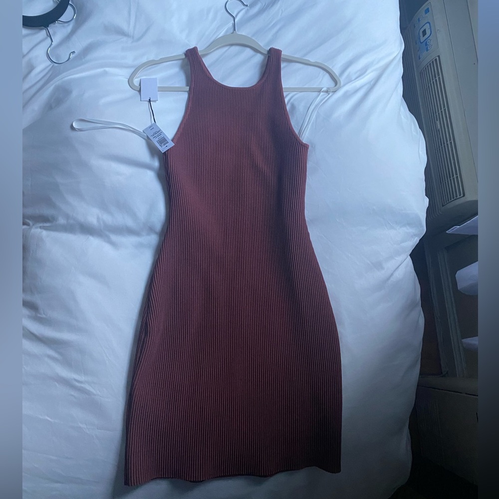 Aritzia Sculpt Dress (maroon, new with tags)